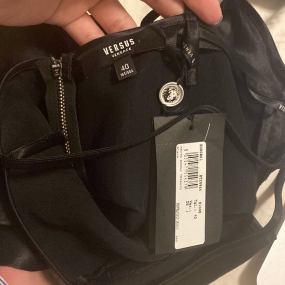 NWT Versus Versace Women's V-Neck Slip Dress - Black - Picture 8 of 8